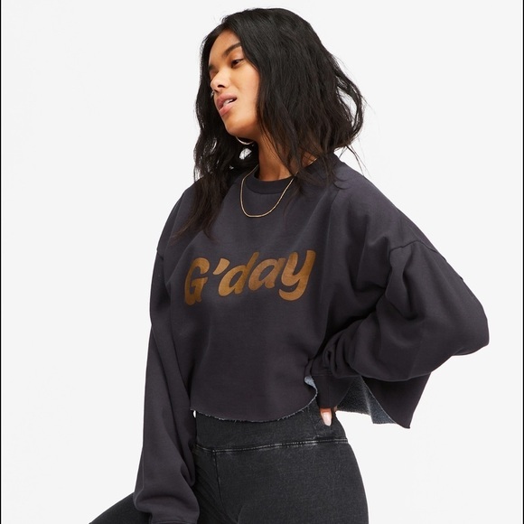 🔆BILLABONG🔆 Hey Gday Cropped Crewneck Sweatshirt - Picture 6 of 12